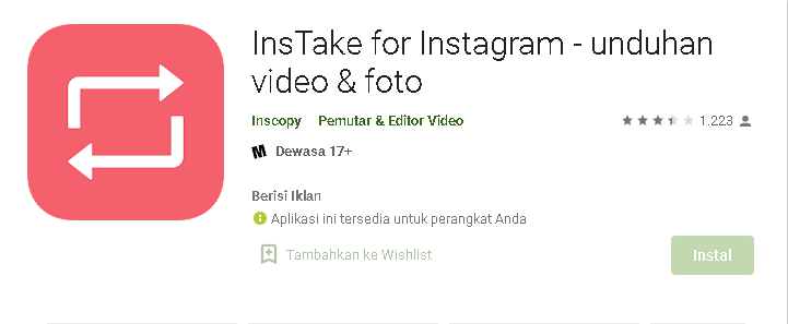 Instake – Foto dan Video Downloader for IG